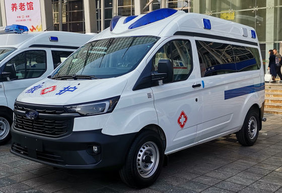 Witte Ford Transit Ambulance 8 zitplaatsen Gasoline Medische Ambulance
