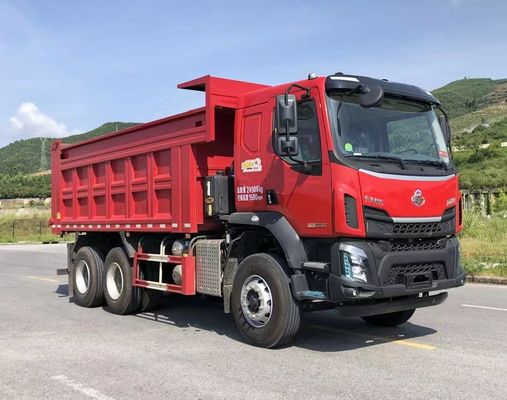 Drieassige Diesel 3 zitplaatsen Dump Cargo Truck Achterste aandrijving 6×4 Handgeschakelde transmissie