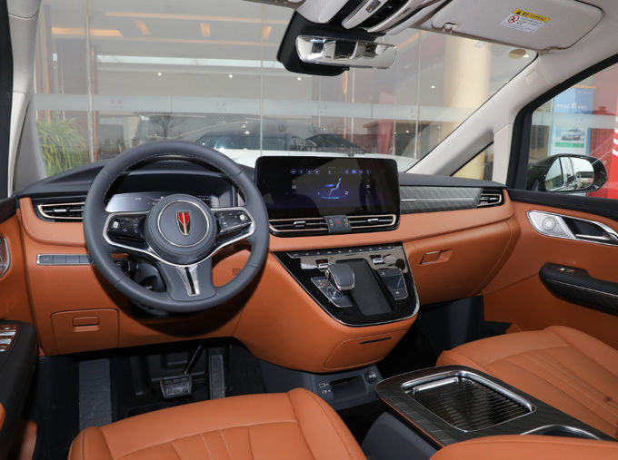 Zwarte Hongqi 7 zitplaatsen Minivan MPV High End Luxe Business Reception Car 7