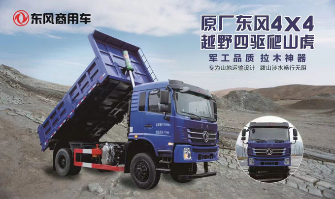 Dongfeng Vierwielaandrijving Off Road Cargo Dump Truck Diesel 4×4 Handgeschakelde transmissie 4